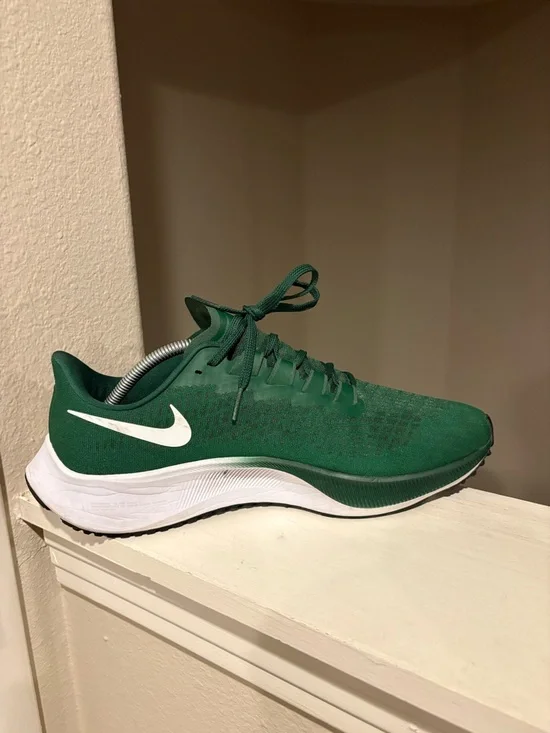 Nike Air Zoom Pegasus 37 Shoes Mens 11.5 Green Mesh Running Athletic Sneakers - Picture 3 of 9